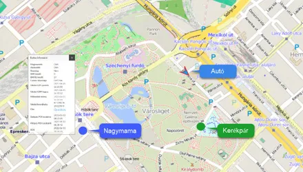 FlexCom software map showing GPS device locations
